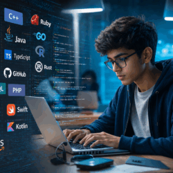 Student learning programming languages and full stack development technologies at Livewire Coimbatore Hopes for IT career growth in 2026.