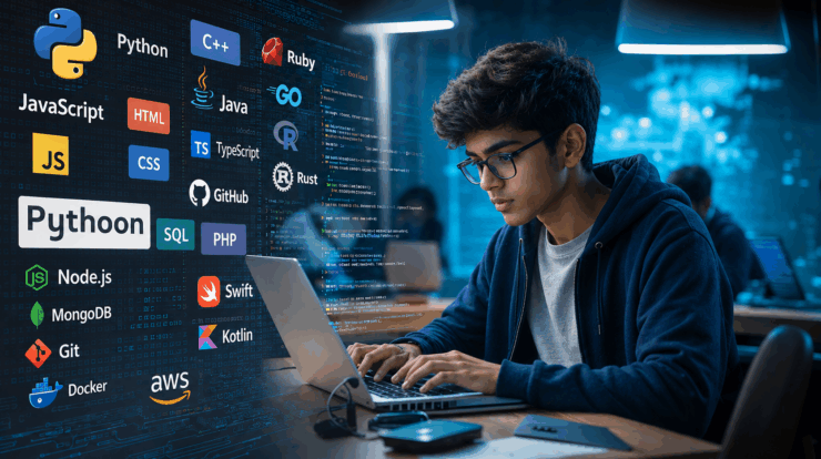 Student learning programming languages and full stack development technologies at Livewire Coimbatore Hopes for IT career growth in 2026.